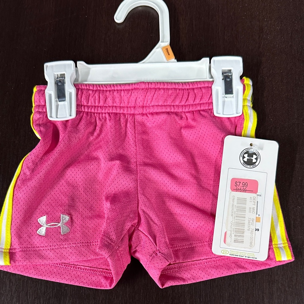 Under Armour Pink and Yellow Kids' Shorts